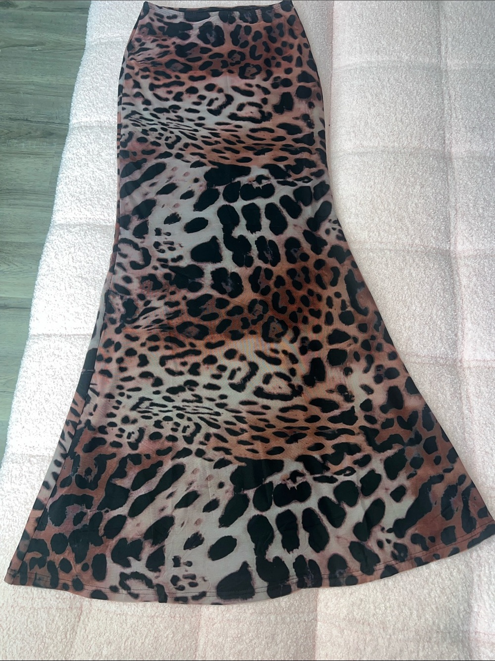 NWT Fashion Nova Leopard Mesh Maxi Skirt XS